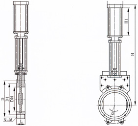 Z673X氣動漿液閥結構示意圖 Z673X氣動漿液閥結構示意圖