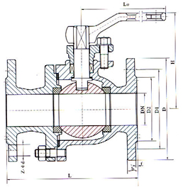 Q41F液化氣球閥結構圖 Q41F液化氣球閥結構圖