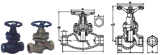 Z形內螺紋柱塞閥結構示意圖 Z形內螺紋柱塞閥結構示意圖