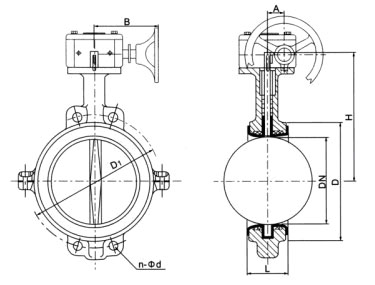 D371(半襯)、D371Fs(全襯)蝸輪對夾襯氟塑料蝶閥
