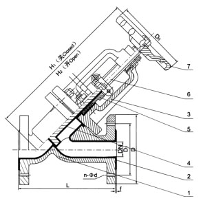 J45Fs直流式襯氟塑料截止閥結(jié)構(gòu)圖 J45Fs直流式襯氟塑料截止閥結(jié)構(gòu)圖