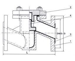 H41J升降式襯膠止回閥結(jié)構(gòu)圖 H41J升降式襯膠止回閥結(jié)構(gòu)圖
