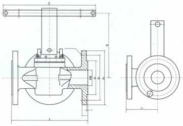 L型三通卡套旋塞閥結構圖 L型三通卡套旋塞閥結構圖