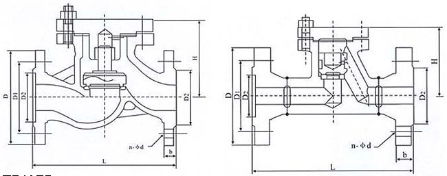 H41國標升降式止回閥結構示意圖 H41國標升降式止回閥結構示意圖